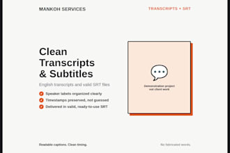 clean transcripts captions and srt subtitles