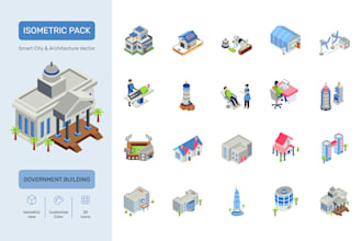 create professional isometric city illustrations