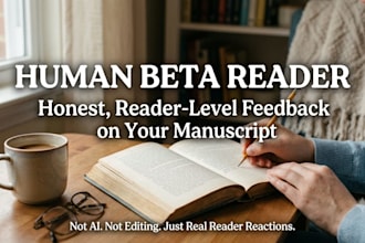 be your human beta reader and give honest manuscript feedback