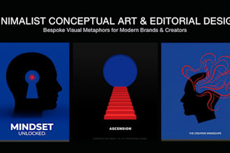 design minimalist conceptual graphics and editorial social media posts