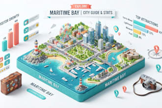design creative infographic maps, illustrated maps, travel and visitor maps
