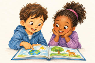 illustrate educational children books and worksheets
