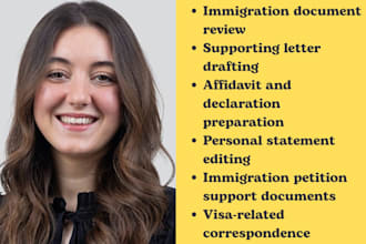 draft immigration legal documents, affidavits, petitions, application support