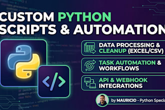develop custom python automation scripts for data and files