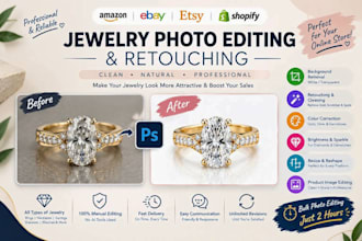 jewelry photo editing , retoching and product photo enhancement