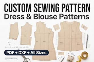 create custom sewing pattern for dress blouse and garment