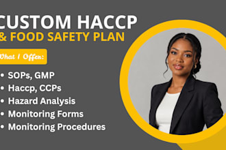 create haccp plans for restaurants, bakeries, cafes and food trucks