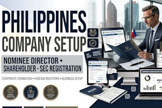 provide philippines nominee director, company registration and shareholder setup