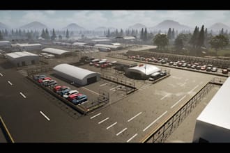 create 3d game environment level design open world map in unity and ue5