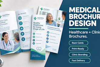 design a medical brochure, healthcare brochure, clinic brochure, and rack card