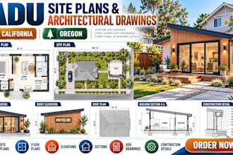 create adu site plans and architectural drawings in california, oregon