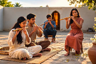 record authentic flute, bamdoo flute,  plan flute  and  bansurii