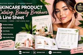 design product catalogs, beauty brochures and line sheets for skincare brand