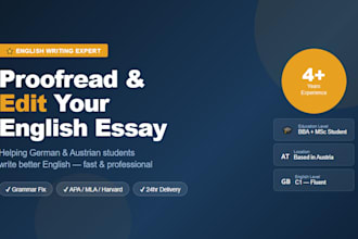 proofread and edit your english projects or assignment