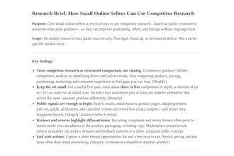research brief competitor and content research for your topic