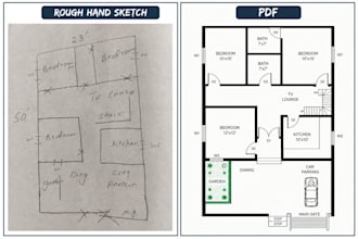 redraw your floor plan into  professional 2d autocad drawing