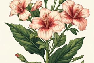 create vintage botanical mystic logo design illustration