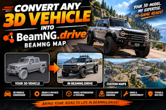 convert any 3d vehicle into beamng drive beamng map