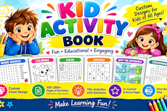 design a kdp activity book interior for kids with adhd and focus challenges