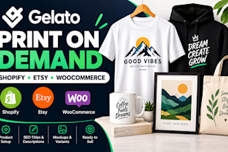 setup gelato print on demand products for shopify etsy woocommerce pod store