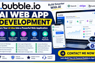 build a bubble io ai web app, ai saas mvp and chatbot