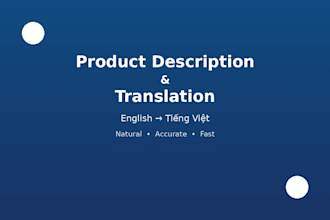 translate your product descriptions to vietnamese