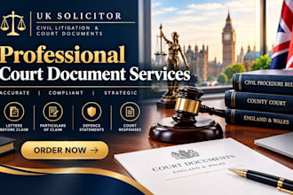 draft your UK particulars of claim and court pleadings