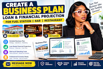 create business plan loan financial projection for fuel station bar restaurant