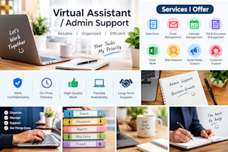 be your virtual assistant for data entry, excel, admin, and office support