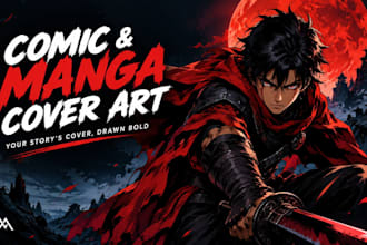 draw manga cover art comic book cover webtoon cover splash page