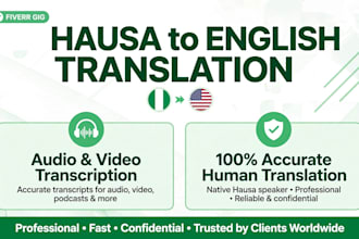 transcribe hausa audio and video to english text