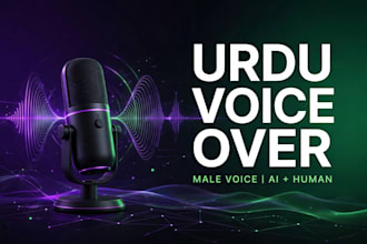 do professional urdu male voice over with ai and human voice