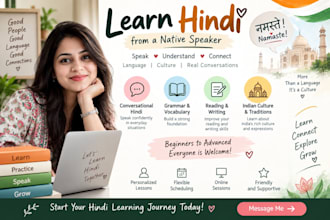 teach you hindi from beginner to advanced level for india