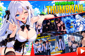 create quick manhwa manga recap thumbnails for youtube
