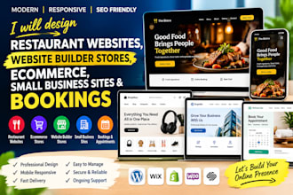 design restaurant website builders stores ecommerce small business site bookings