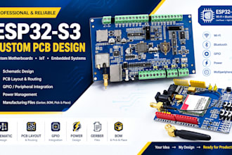 design esp32 s3 pcb, custom motherboard, iot and embedded circuit board