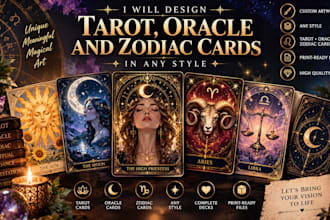 design tarot, oracle, and zodiac cards in any style