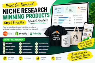 print on demand niche research winning products etsy shopify market analysis