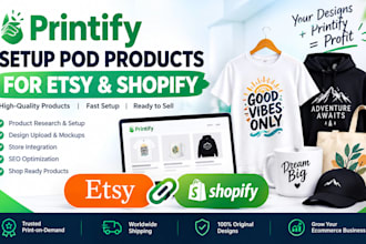 setup printify pod products for etsy and shopify