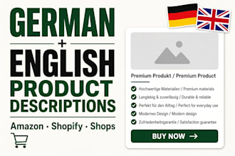write german amazon listings and SEO product descriptions