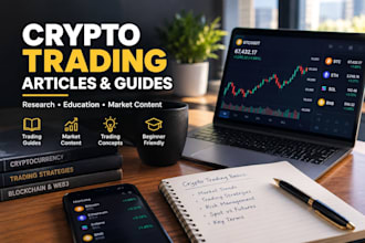 write crypto trading articles, cryptocurrency trading guides and market content