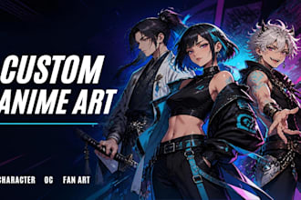 draw custom anime character illustrations and anime art