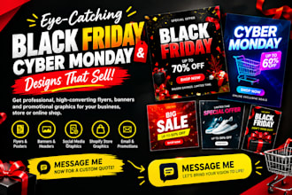 design a black friday flyer, sales banner and cyber monday design