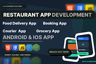 build restaurant app or restaurant website,, food delivery app, booking app