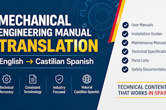 translate highly technical mechanical engineering manuals into castilian