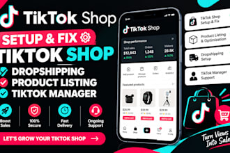 setup fix tiktok shop tik tok shop dropshipping product listing tiktok manager