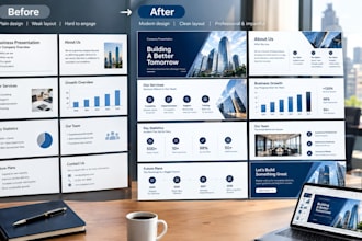 design a professional corporate business presentation