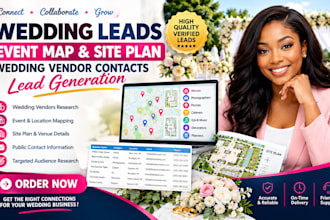 generate wedding leads event map site plan wedding vendor contacts lead