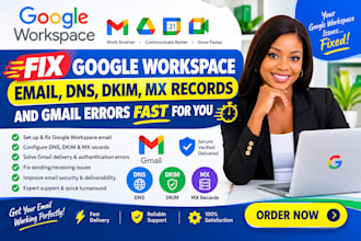 fix google workspace email, dns,dkim, mx records and gmail errors fast for you