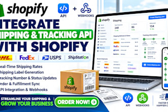 integrate dhl, fedex, usps or shipstation shipping and tracking API with shopify